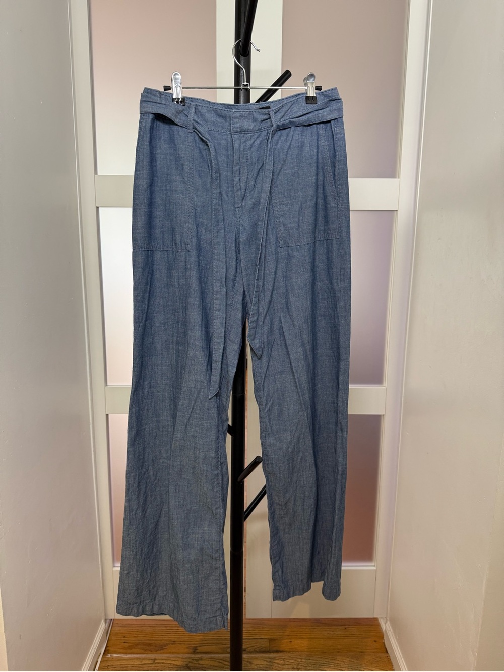 Banana Republic Chambray Wide Leg 100% Cotton Pants, size 6 - Picture 4 of 13